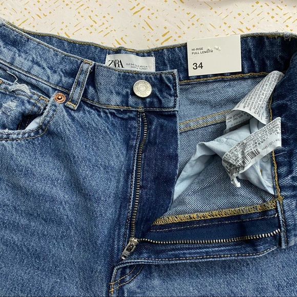 Zara Jeans Zara Wide Leg Full Length Ripped Jeans Poshmark